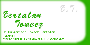 bertalan tomecz business card